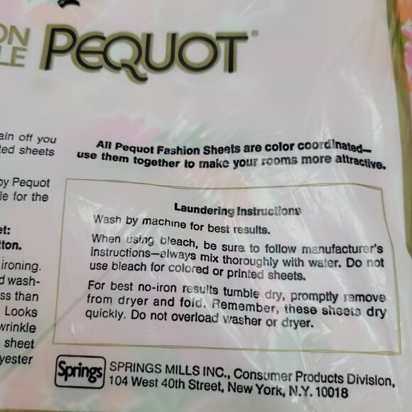 Vtg Pequot Double Flat Sheet Retro Floral 70s Flower Power Groovy Made in USA No - Picture 5 of 9